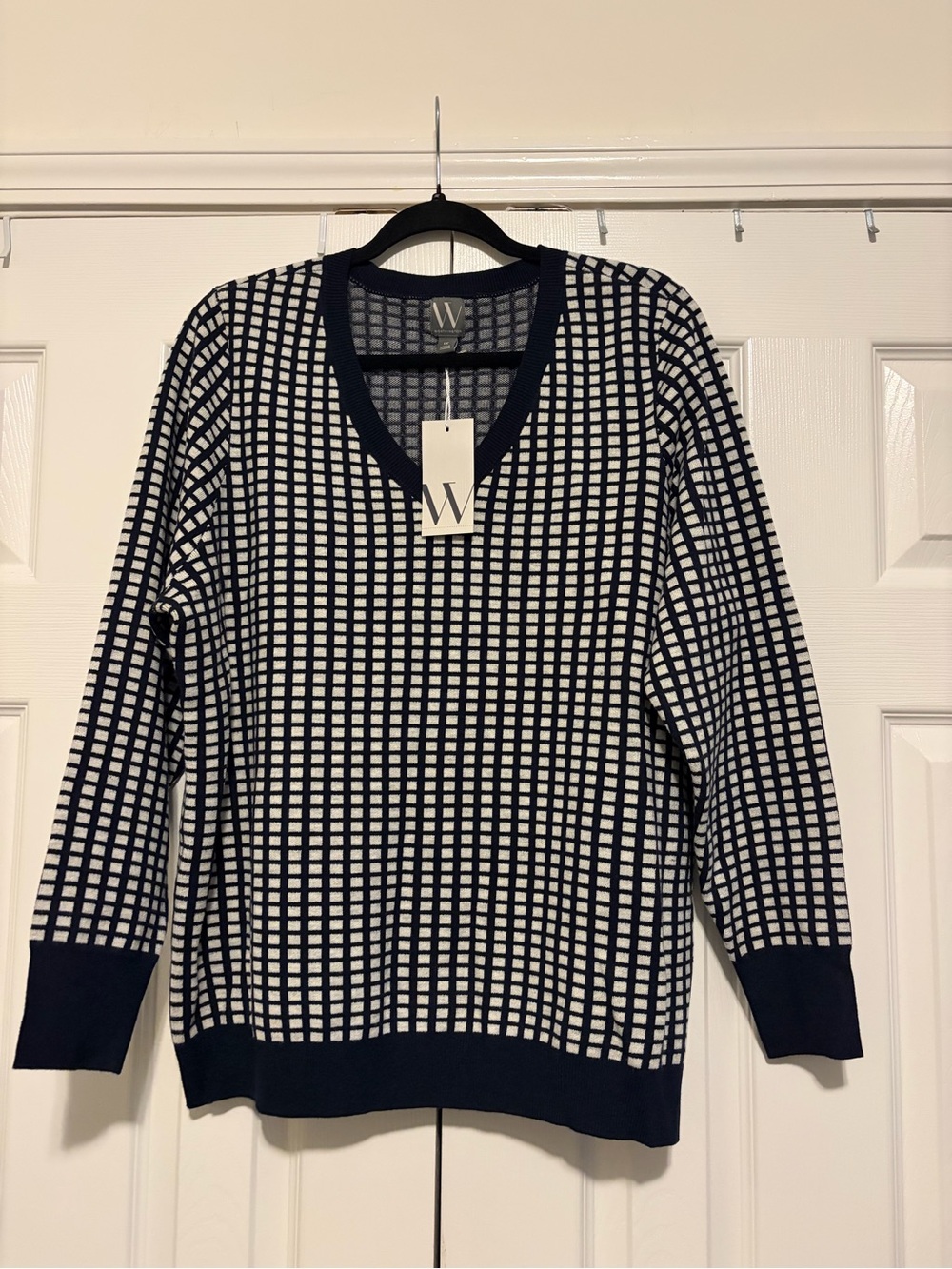 Worthington Black and White V-Neck Sweater